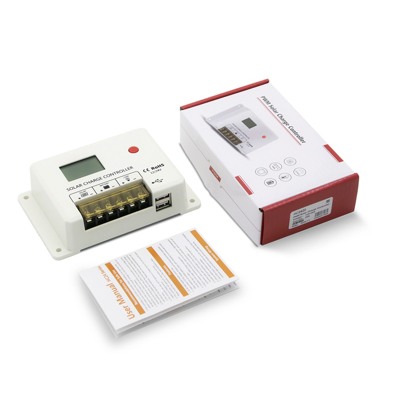 New SRNE PWM 10A 20A 30A Solar charge Controller 12V 24V Auto LCD Display Dual USB 5V/2A Port for Lead-Acid Lithium Battery